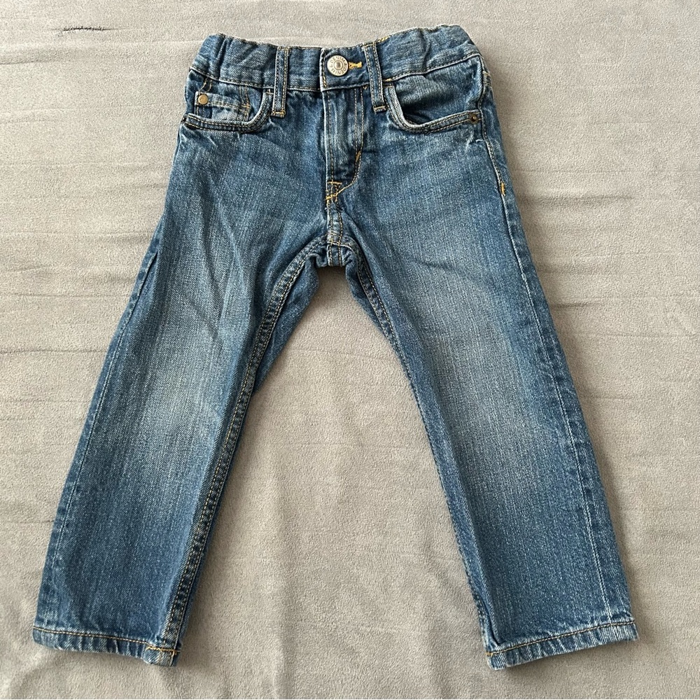 H&M adjustable button and elastic waist jeans, baby boy 1 1/2 - 2 years